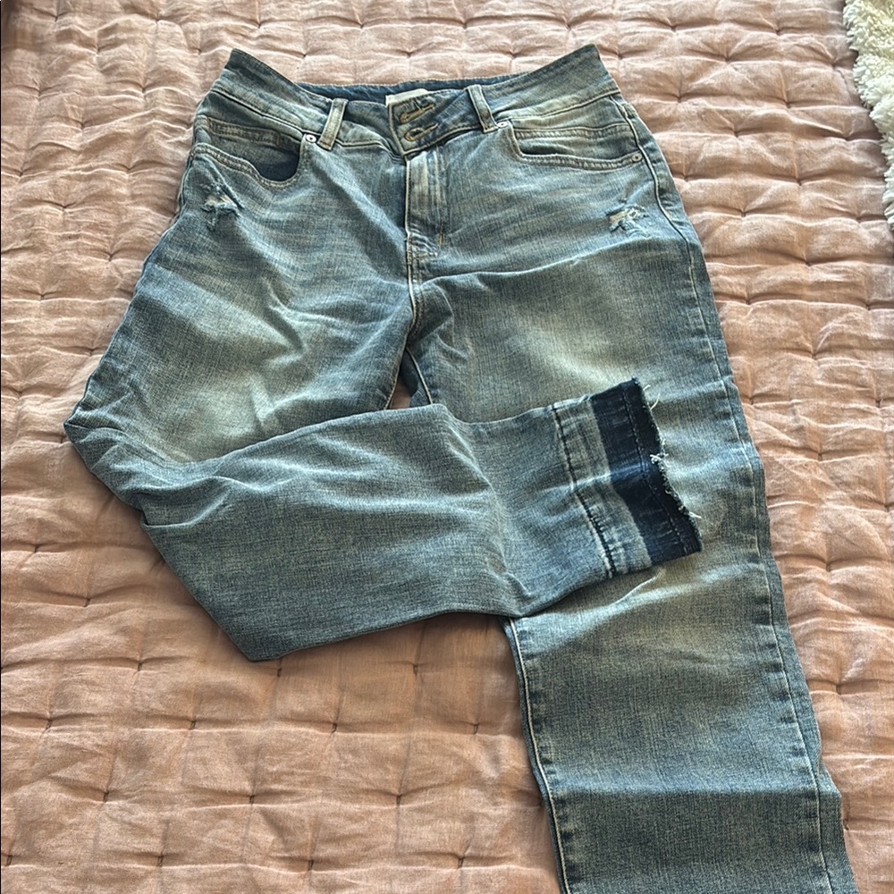 KanCan Blue Ankle Cropped Jeans with Distinctive Ankle Detail